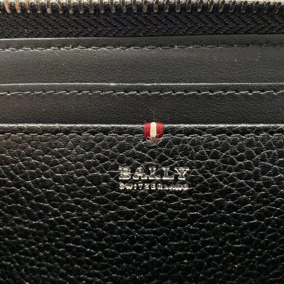 Auth BALLY - Black Leather Long Wallet - Picture 6 of 7